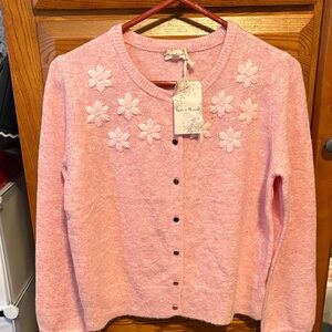 Hem & Thread Pink Floral Cardigan NWT